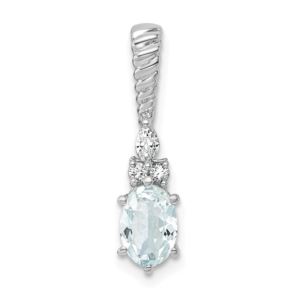 14K White Gold Polished Lab Grown Diamond VS/SI+ G+ & Amethyst February Birthstone Complete Twisted Chain Slide – Elegant Jewelry Gift for Birthday, Anniversary, Engagement, Wedding
