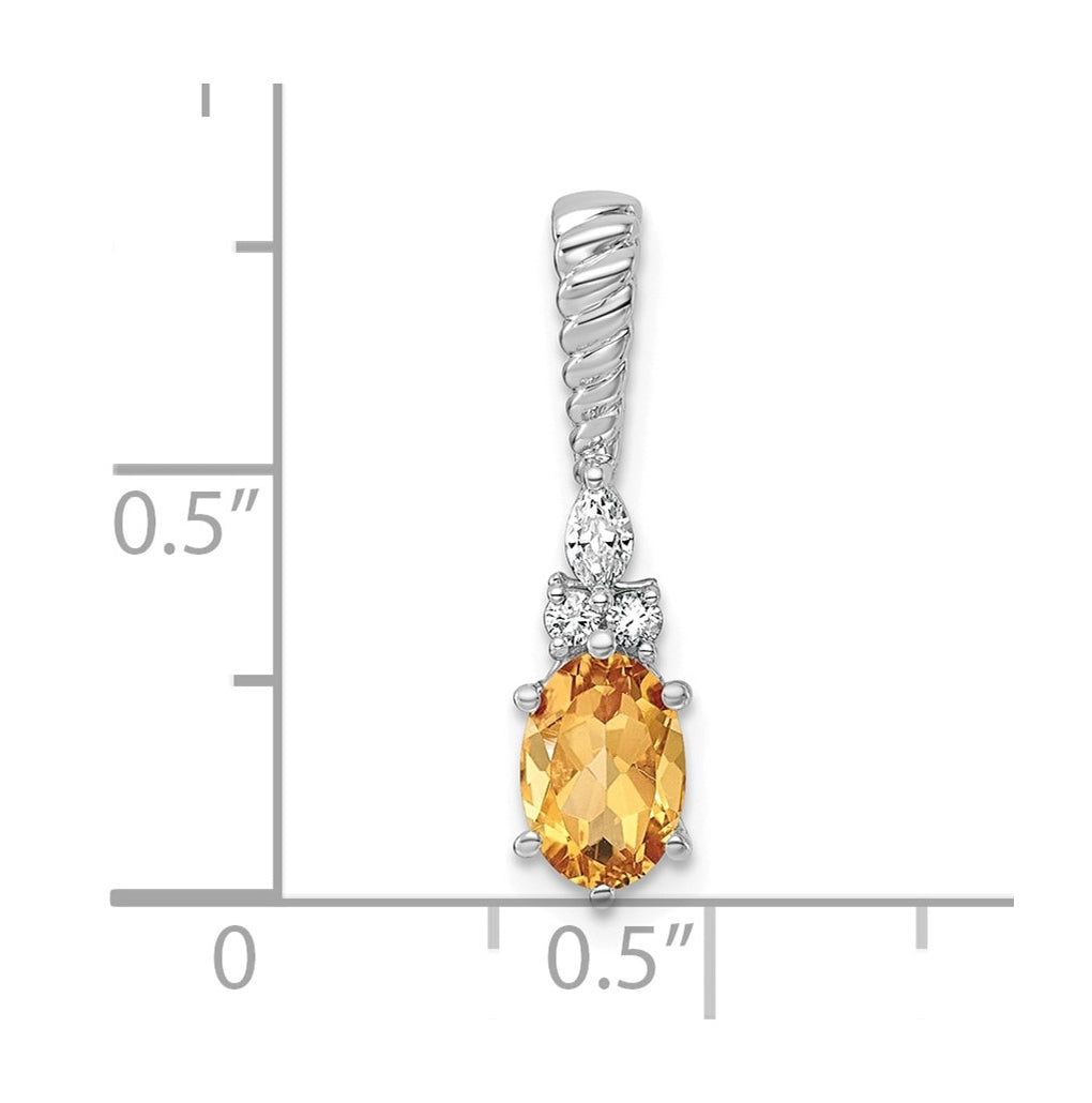 14K White Gold Polished Lab Grown Diamond VS/SI+ G+ & Amethyst February Birthstone Complete Twisted Chain Slide – Elegant Jewelry Gift for Birthday, Anniversary, Engagement, Wedding