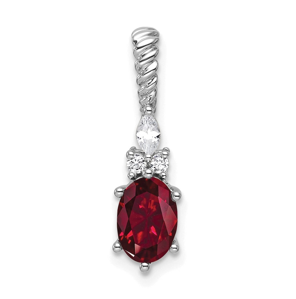 14K White Gold Polished Lab Grown Diamond VS/SI+ G+ & Amethyst February Birthstone Complete Twisted Chain Slide – Elegant Jewelry Gift for Birthday, Anniversary, Engagement, Wedding