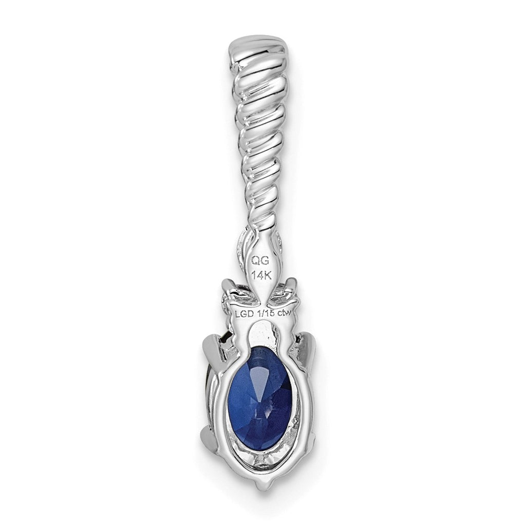14K White Gold Polished Lab Grown Diamond VS/SI+ G+ & Amethyst February Birthstone Complete Twisted Chain Slide – Elegant Jewelry Gift for Birthday, Anniversary, Engagement, Wedding