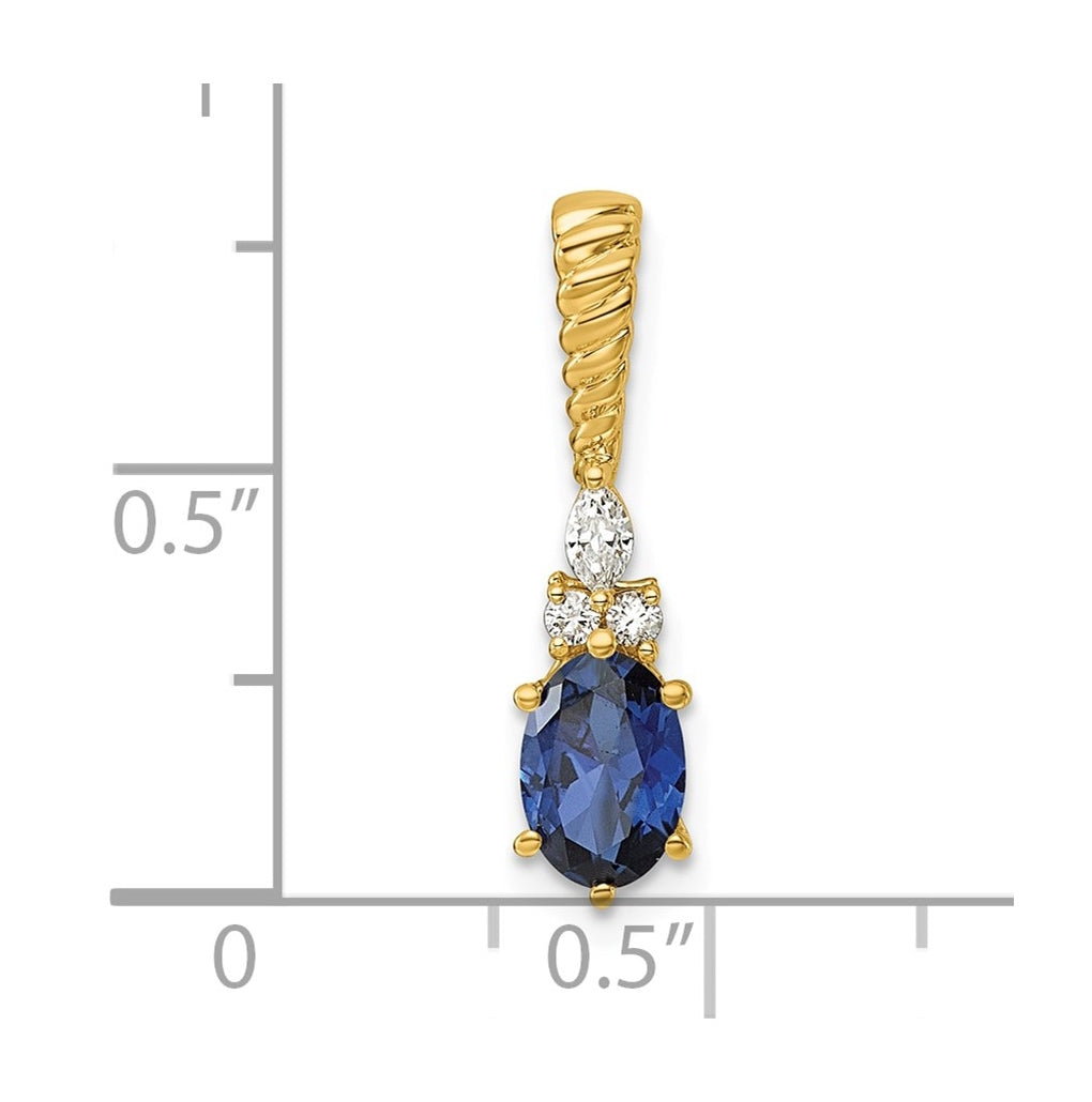 14K White Gold Polished Lab Grown Diamond VS/SI+ G+ & Amethyst February Birthstone Complete Twisted Chain Slide – Elegant Jewelry Gift for Birthday, Anniversary, Engagement, Wedding