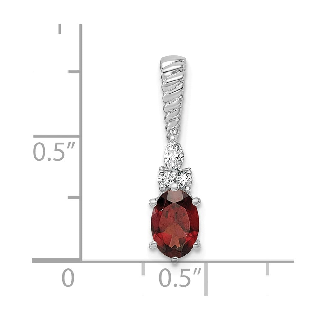 14K White Gold Polished Lab Grown Diamond VS/SI+ G+ & Amethyst February Birthstone Complete Twisted Chain Slide – Elegant Jewelry Gift for Birthday, Anniversary, Engagement, Wedding