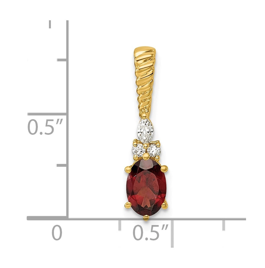 14K White Gold Polished Lab Grown Diamond VS/SI+ G+ & Amethyst February Birthstone Complete Twisted Chain Slide – Elegant Jewelry Gift for Birthday, Anniversary, Engagement, Wedding