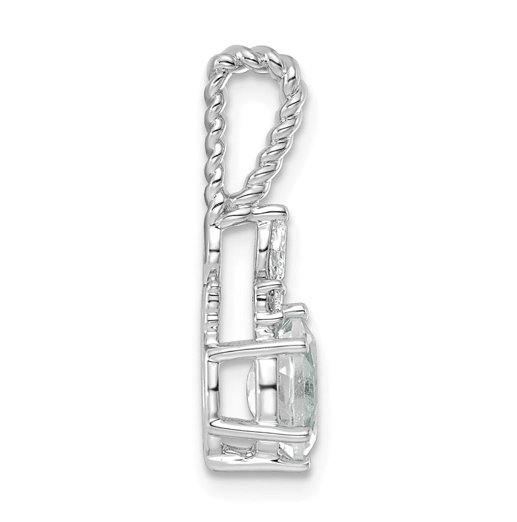 14K White Gold Polished Lab Grown Diamond VS/SI+ G+ & Amethyst February Birthstone Complete Twisted Chain Slide – Elegant Jewelry Gift for Birthday, Anniversary, Engagement, Wedding