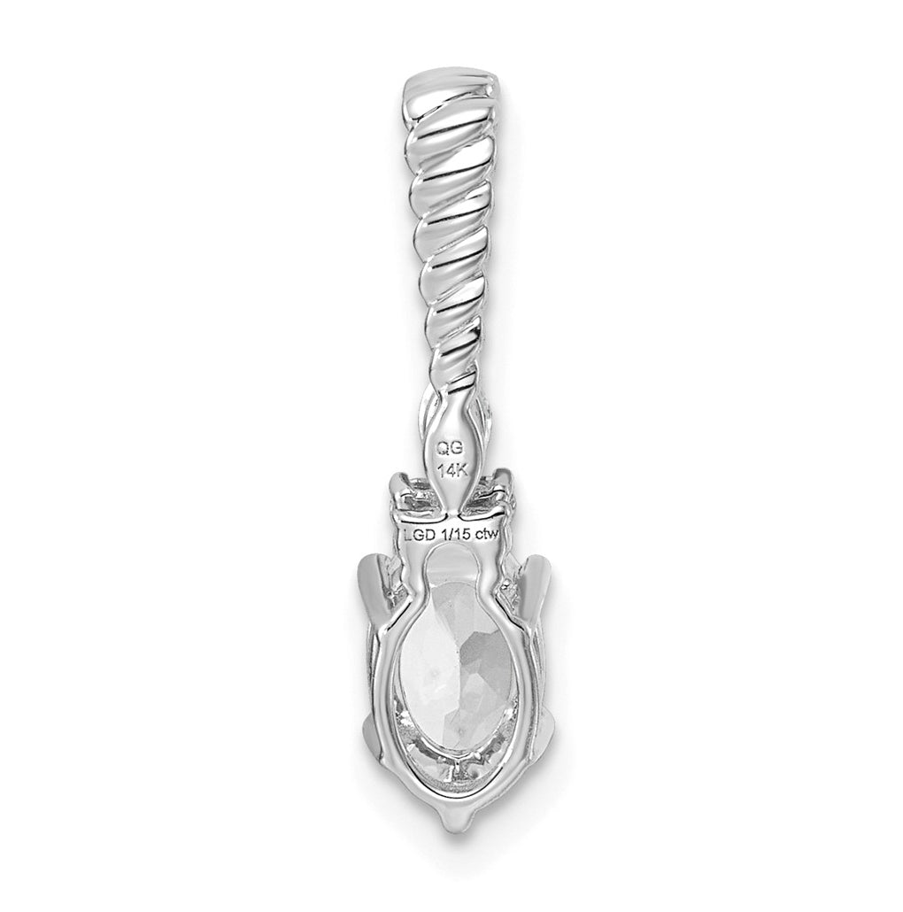 14K White Gold Polished Lab Grown Diamond VS/SI+ G+ & Amethyst February Birthstone Complete Twisted Chain Slide – Elegant Jewelry Gift for Birthday, Anniversary, Engagement, Wedding