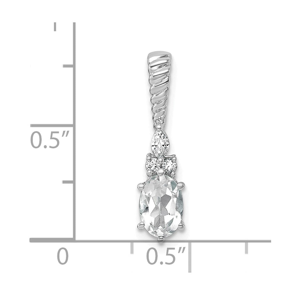 14K White Gold Polished Lab Grown Diamond VS/SI+ G+ & Amethyst February Birthstone Complete Twisted Chain Slide – Elegant Jewelry Gift for Birthday, Anniversary, Engagement, Wedding