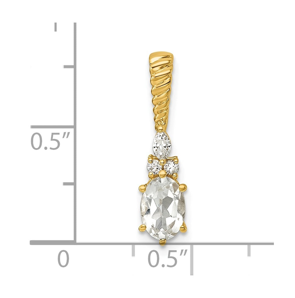 14K White Gold Polished Lab Grown Diamond VS/SI+ G+ & Amethyst February Birthstone Complete Twisted Chain Slide – Elegant Jewelry Gift for Birthday, Anniversary, Engagement, Wedding