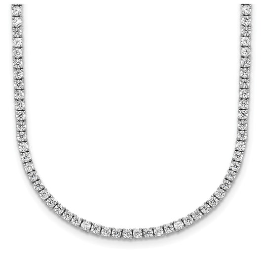 Sterling Silver Rhodium-plated 5ct Lab Grown Diamond VS/SI+ G+ Adj. Tennis Bolo Necklace – Elegant Jewelry Gift for Birthday, Anniversary, Engagement, Wedding