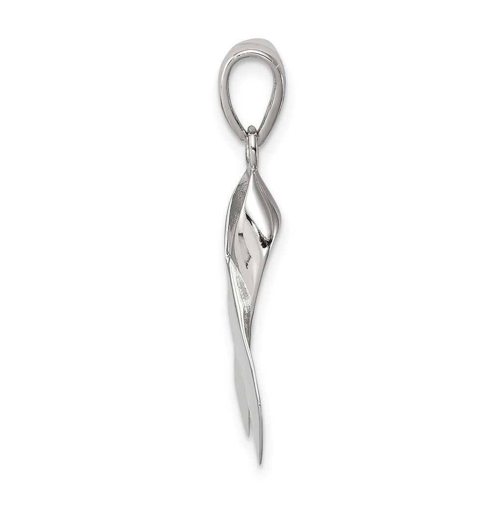 Sterling Silver Rhodium-plated Cancer Awareness Ribbon Charm – Elegant Jewelry Gift for Birthday, Anniversary, Engagement, Wedding