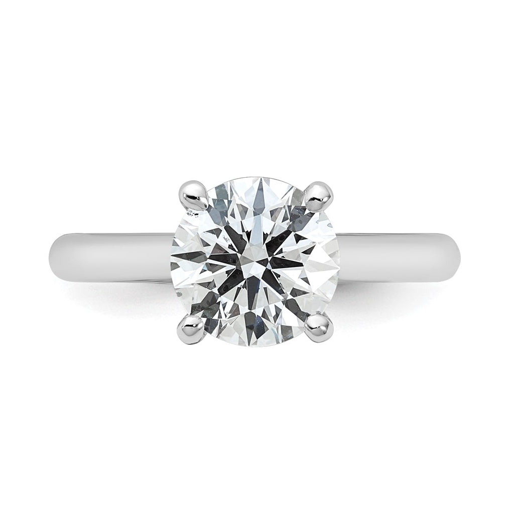 14k Two-Tone Gold 2ct Cert Lab Grown Diamond VS+ F+ Round 8X Complete Solitaire Ring Size 5 – Elegant Jewelry Gift for Birthday, Anniversary, Engagement, Wedding