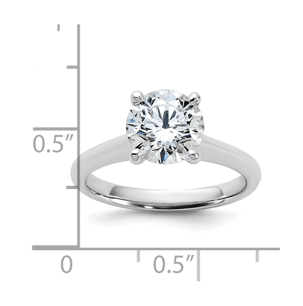 14k Two-Tone Gold 2ct Cert Lab Grown Diamond VS+ F+ Round 8X Complete Solitaire Ring Size 5 – Elegant Jewelry Gift for Birthday, Anniversary, Engagement, Wedding