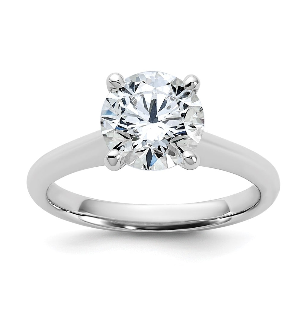 14k Two-Tone Gold 2ct Cert Lab Grown Diamond VS+ F+ Round 8X Complete Solitaire Ring Size 5 – Elegant Jewelry Gift for Birthday, Anniversary, Engagement, Wedding