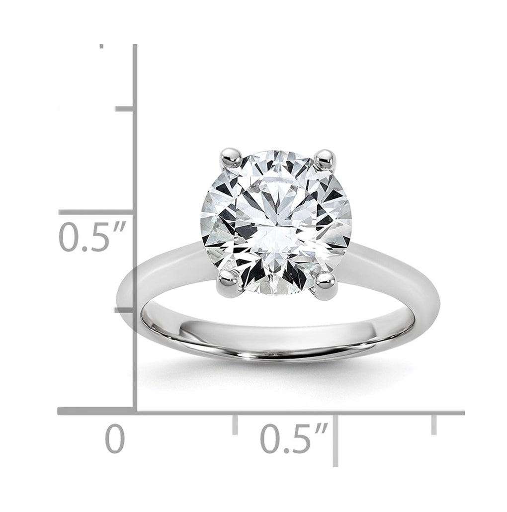 14k Two-Tone Gold 2ct Cert Lab Grown Diamond VS+ F+ Round 8X Complete Solitaire Ring Size 5 – Elegant Jewelry Gift for Birthday, Anniversary, Engagement, Wedding