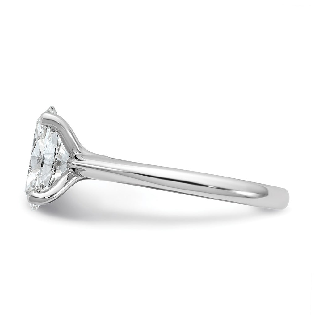 14k Two-Tone Gold 2ct Cert Lab Grown Diamond VS+ F+ Oval 8X Complete Solitaire Ring Size 5 – Elegant Jewelry Gift for Birthday, Anniversary, Engagement, Wedding