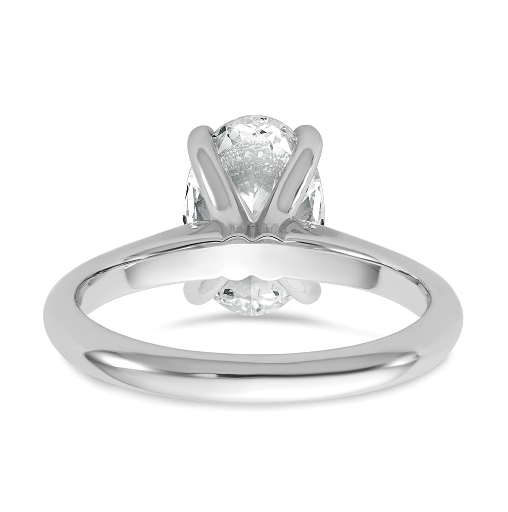 14k Two-Tone Gold 2ct Cert Lab Grown Diamond VS+ F+ Oval 8X Complete Solitaire Ring Size 5 – Elegant Jewelry Gift for Birthday, Anniversary, Engagement, Wedding