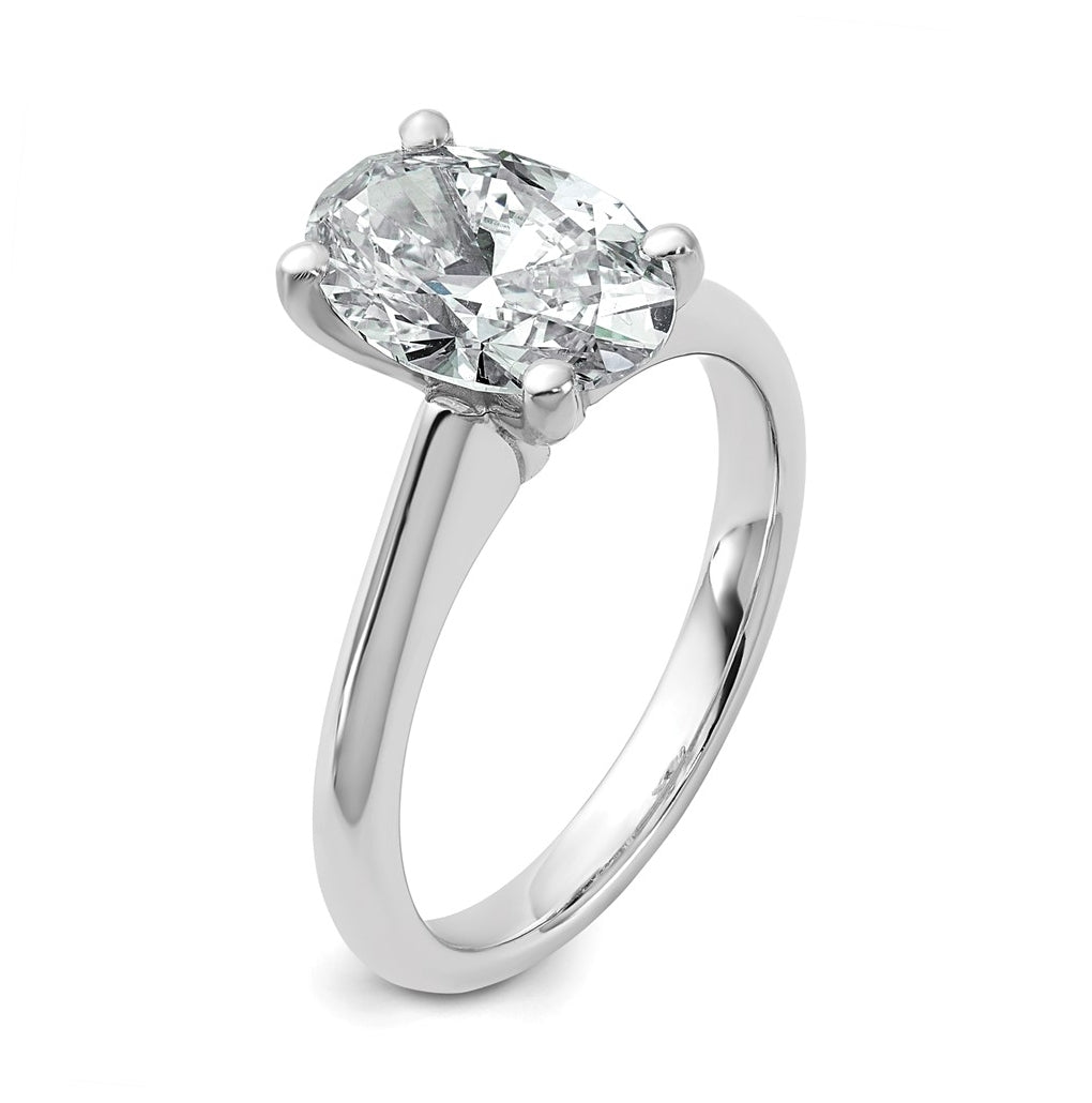 14k Two-Tone Gold 2ct Cert Lab Grown Diamond VS+ F+ Oval 8X Complete Solitaire Ring Size 5 – Elegant Jewelry Gift for Birthday, Anniversary, Engagement, Wedding