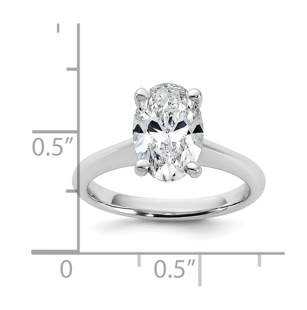14k Two-Tone Gold 2ct Cert Lab Grown Diamond VS+ F+ Oval 8X Complete Solitaire Ring Size 5 – Elegant Jewelry Gift for Birthday, Anniversary, Engagement, Wedding