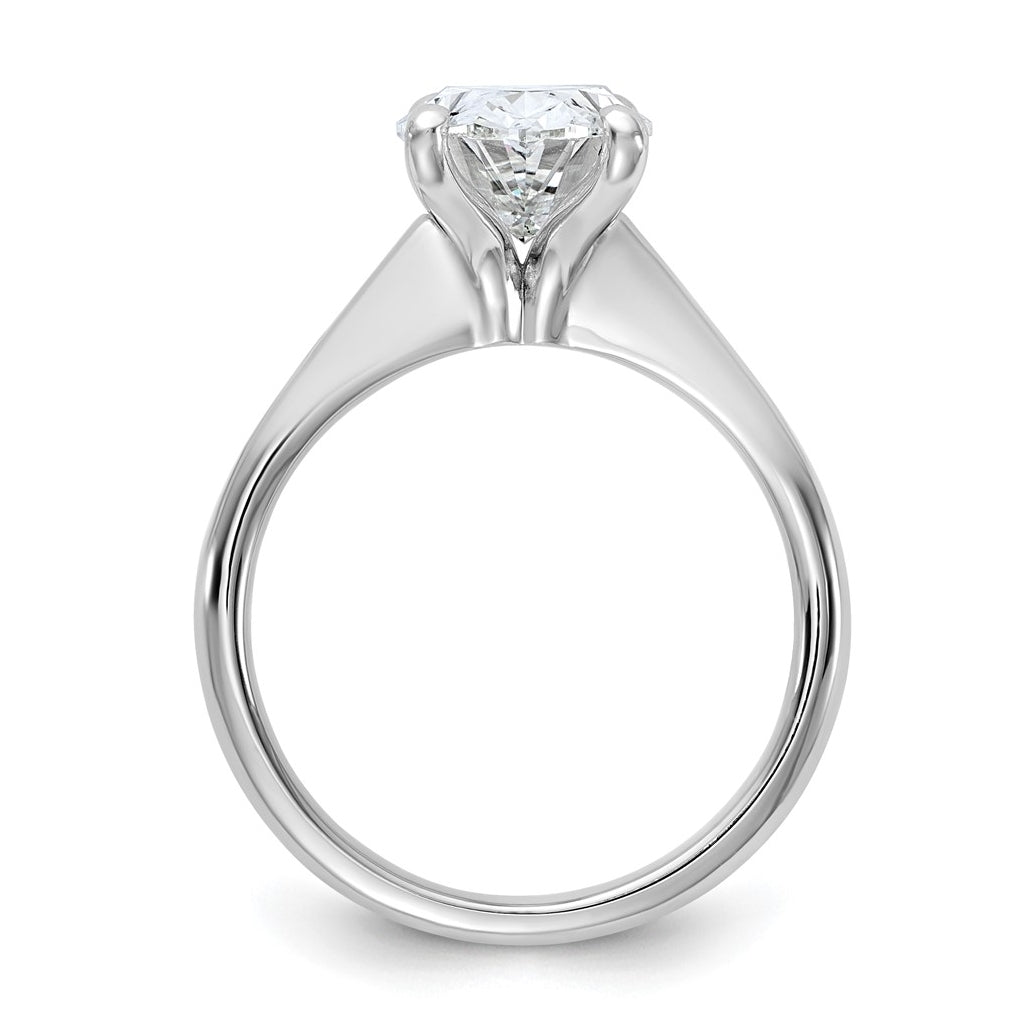 14k Two-Tone Gold 2ct Cert Lab Grown Diamond VS+ F+ Oval 8X Complete Solitaire Ring Size 5 – Elegant Jewelry Gift for Birthday, Anniversary, Engagement, Wedding