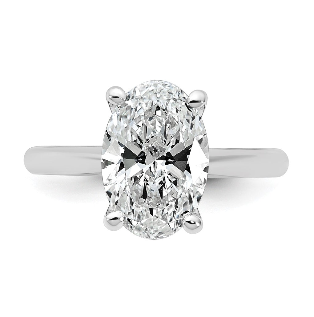 14k Two-Tone Gold 2ct Cert Lab Grown Diamond VS+ F+ Oval 8X Complete Solitaire Ring Size 5 – Elegant Jewelry Gift for Birthday, Anniversary, Engagement, Wedding