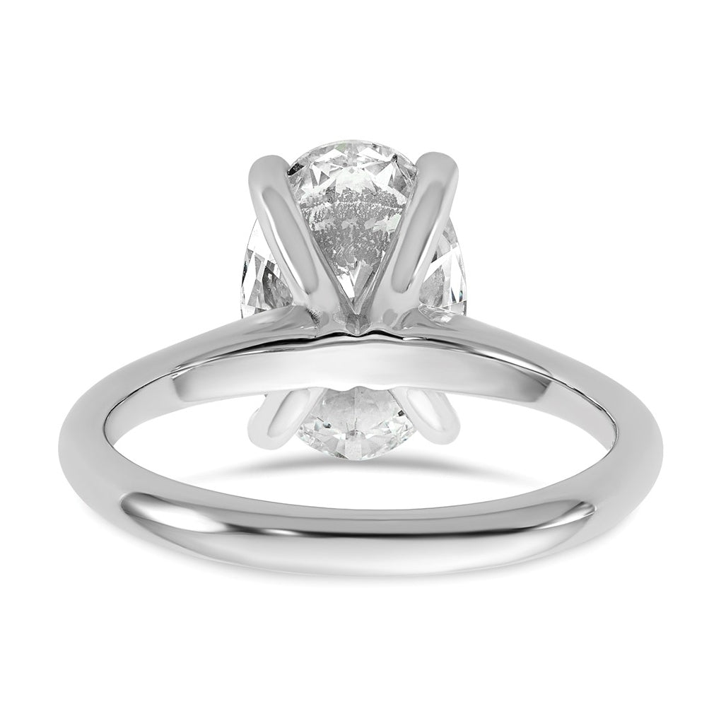 14k Two-Tone Gold 2ct Cert Lab Grown Diamond VS+ F+ Oval 8X Complete Solitaire Ring Size 5 – Elegant Jewelry Gift for Birthday, Anniversary, Engagement, Wedding