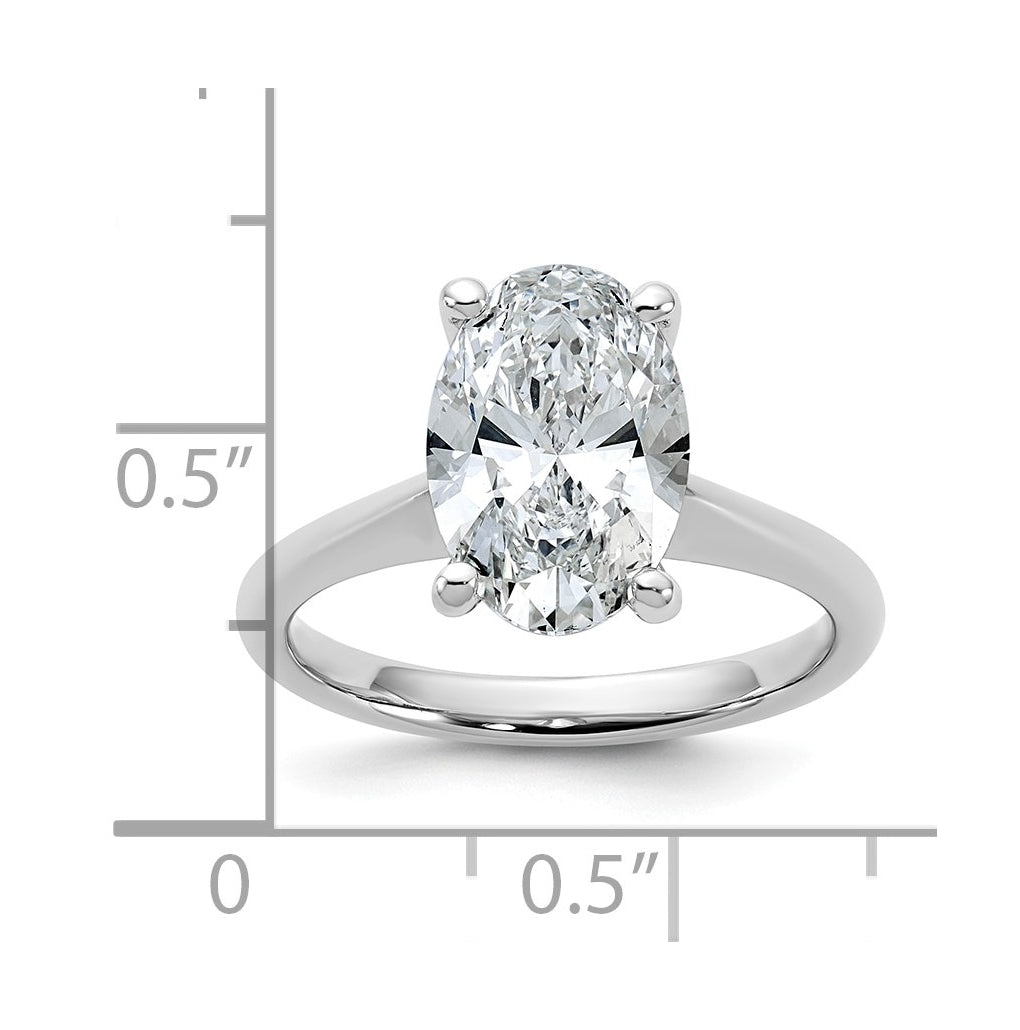 14k Two-Tone Gold 2ct Cert Lab Grown Diamond VS+ F+ Oval 8X Complete Solitaire Ring Size 5 – Elegant Jewelry Gift for Birthday, Anniversary, Engagement, Wedding