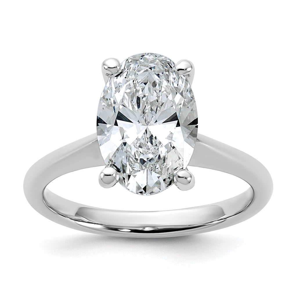 14k Two-Tone Gold 2ct Cert Lab Grown Diamond VS+ F+ Oval 8X Complete Solitaire Ring Size 5 – Elegant Jewelry Gift for Birthday, Anniversary, Engagement, Wedding