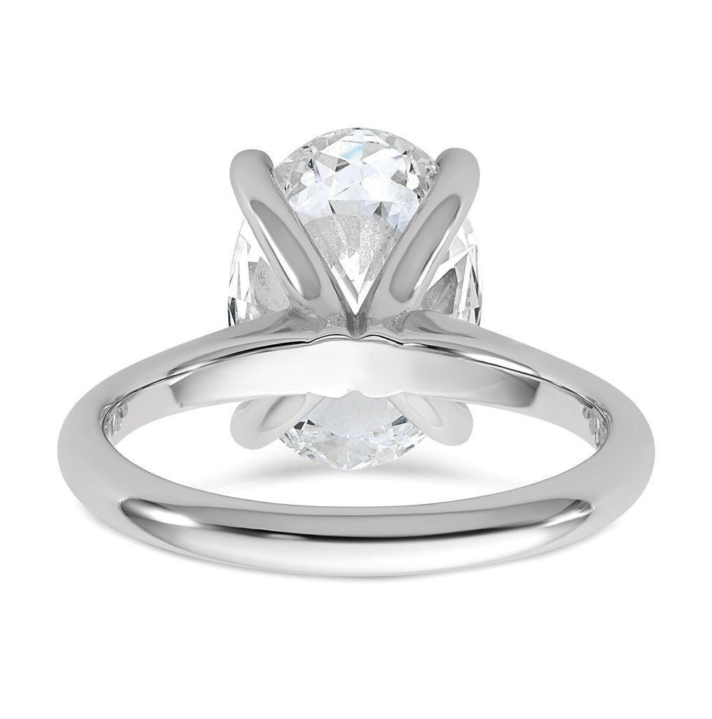 14k Two-Tone Gold 2ct Cert Lab Grown Diamond VS+ F+ Oval 8X Complete Solitaire Ring Size 5 – Elegant Jewelry Gift for Birthday, Anniversary, Engagement, Wedding
