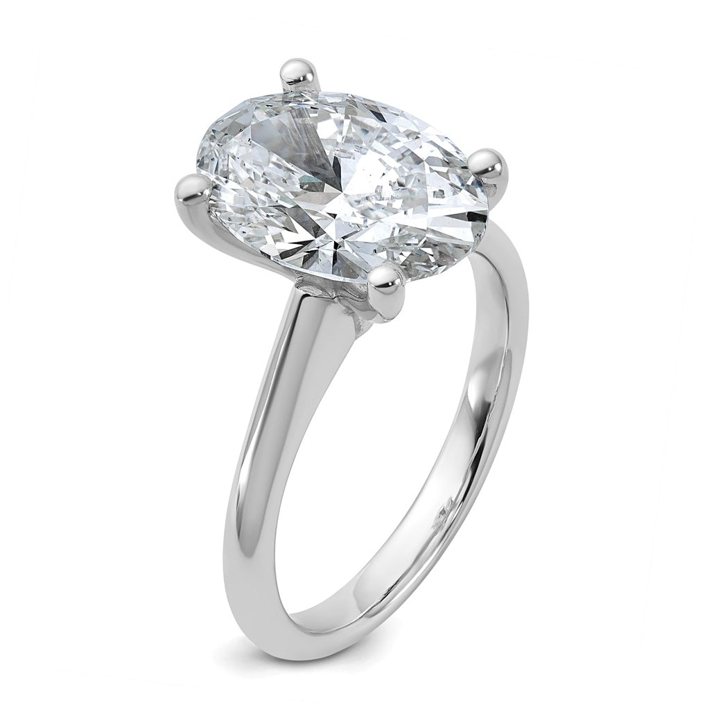 14k Two-Tone Gold 2ct Cert Lab Grown Diamond VS+ F+ Oval 8X Complete Solitaire Ring Size 5 – Elegant Jewelry Gift for Birthday, Anniversary, Engagement, Wedding