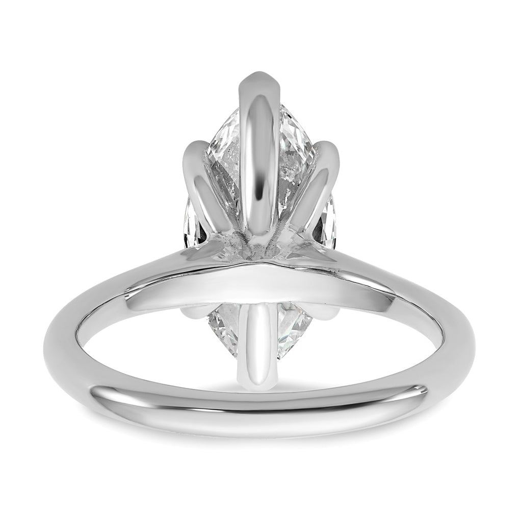 14k Two-Tone Gold 2ct Cert Lab Grown Diamond VS+ F+ Marquise 8X Complete Solitaire Ring Size 5 – Elegant Jewelry Gift for Birthday, Anniversary, Engagement, Wedding