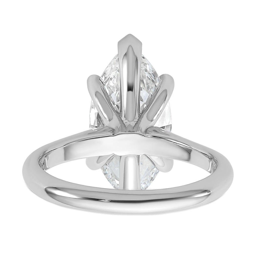 14k Two-Tone Gold 2ct Cert Lab Grown Diamond VS+ F+ Marquise 8X Complete Solitaire Ring Size 5 – Elegant Jewelry Gift for Birthday, Anniversary, Engagement, Wedding