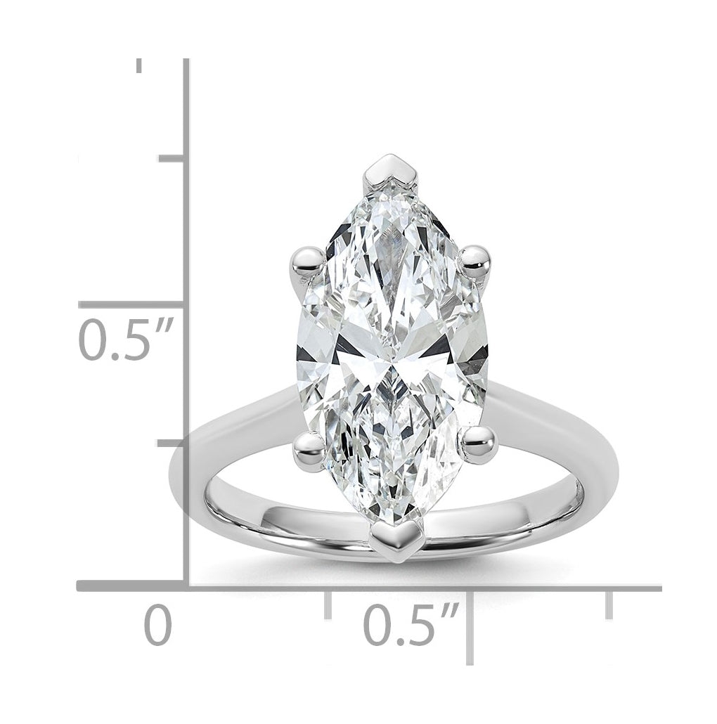 14k Two-Tone Gold 2ct Cert Lab Grown Diamond VS+ F+ Marquise 8X Complete Solitaire Ring Size 5 – Elegant Jewelry Gift for Birthday, Anniversary, Engagement, Wedding