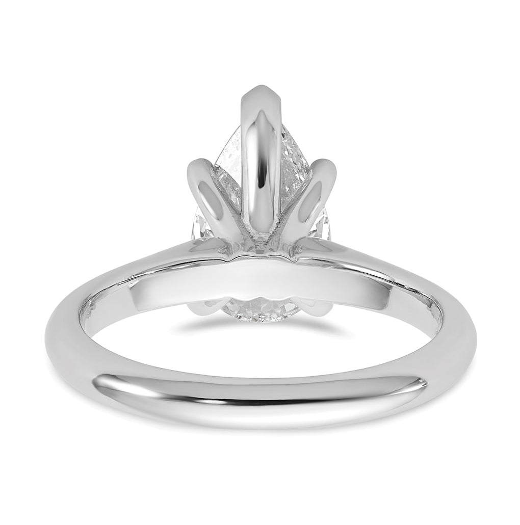 14k Two-Tone Gold 2ct Cert Lab Grown Diamond VS+ F+ Pear 8X Complete Solitaire Ring Size 5 – Elegant Jewelry Gift for Birthday, Anniversary, Engagement, Wedding