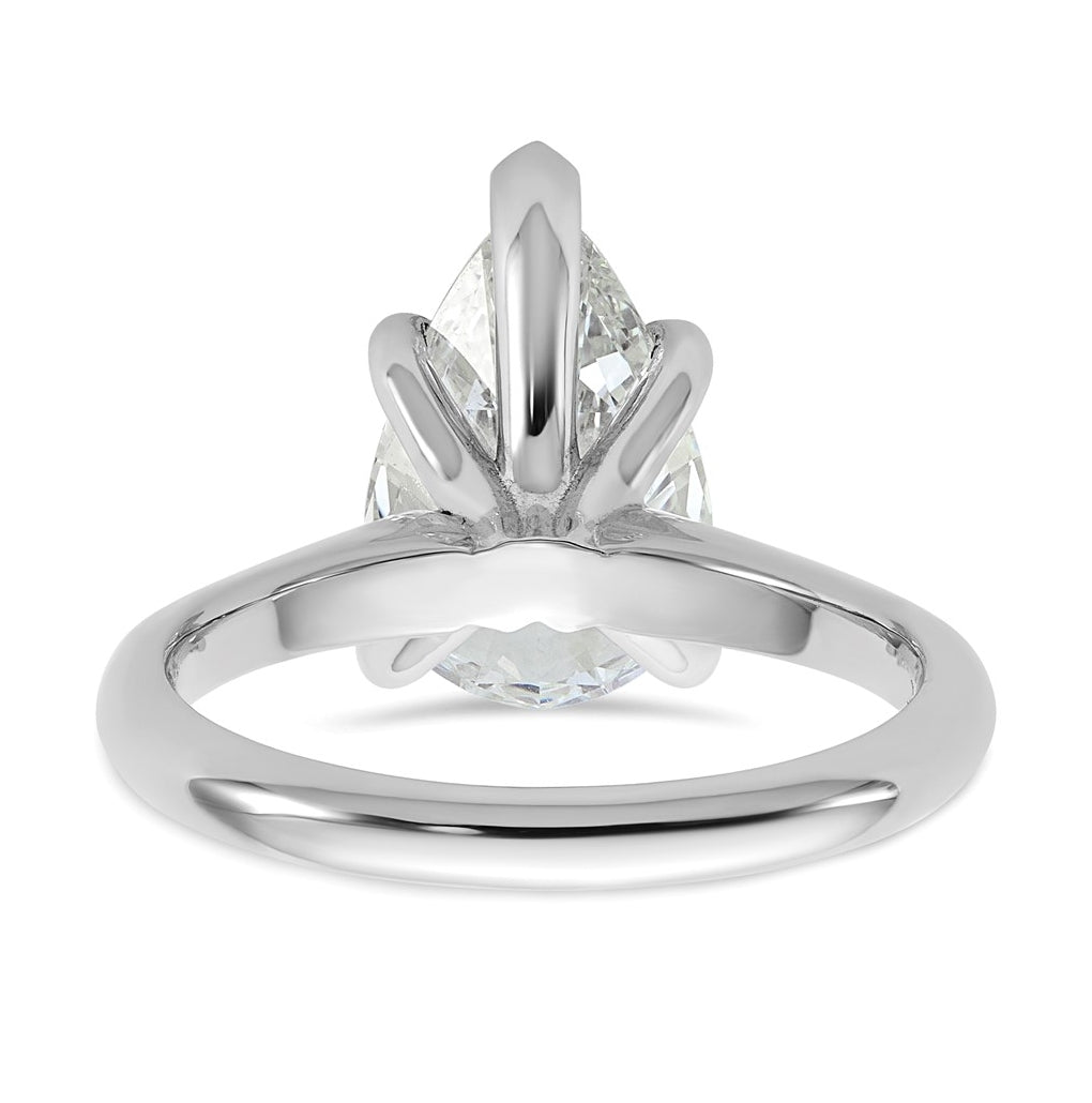 14k Two-Tone Gold 2ct Cert Lab Grown Diamond VS+ F+ Pear 8X Complete Solitaire Ring Size 5 – Elegant Jewelry Gift for Birthday, Anniversary, Engagement, Wedding