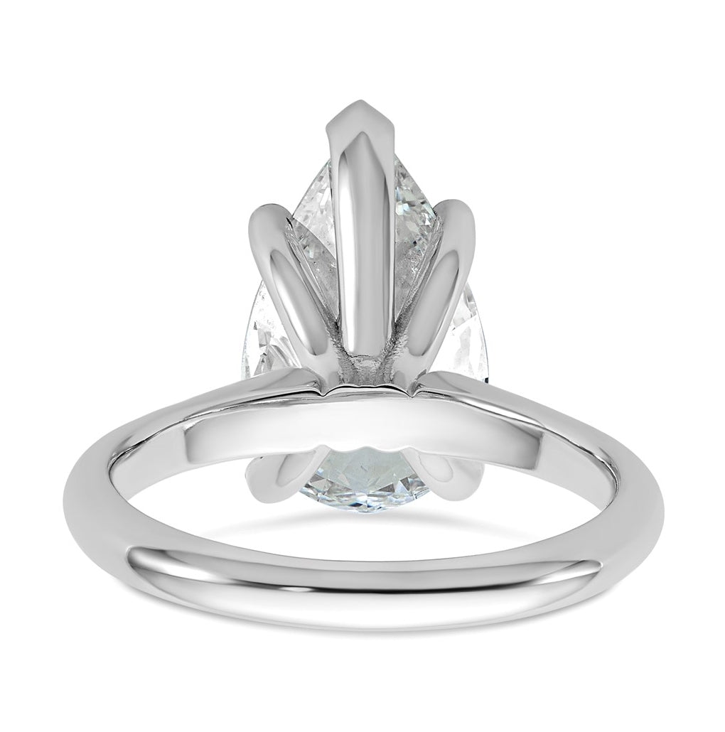 14k Two-Tone Gold 2ct Cert Lab Grown Diamond VS+ F+ Pear 8X Complete Solitaire Ring Size 5 – Elegant Jewelry Gift for Birthday, Anniversary, Engagement, Wedding