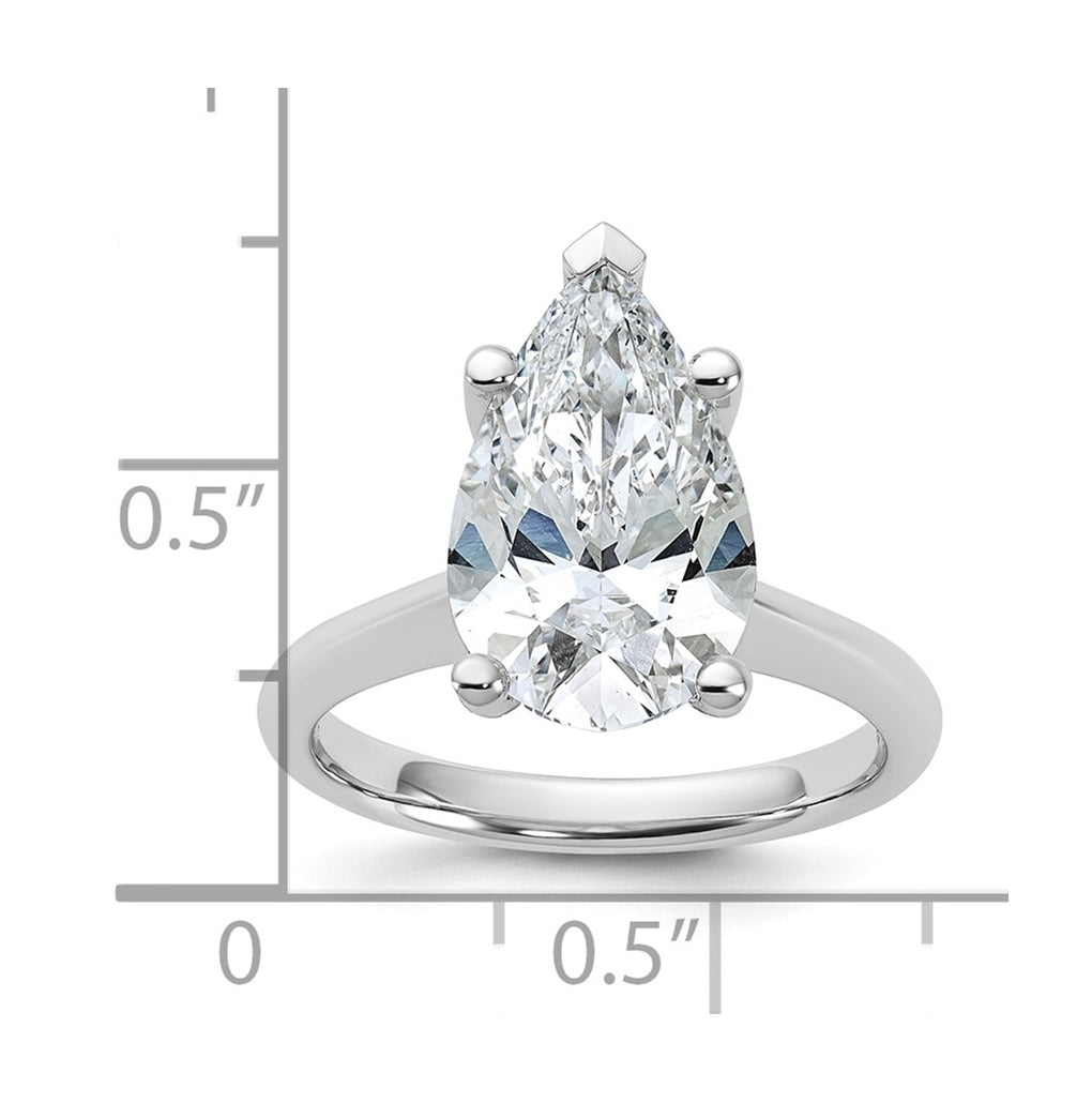 14k Two-Tone Gold 2ct Cert Lab Grown Diamond VS+ F+ Pear 8X Complete Solitaire Ring Size 5 – Elegant Jewelry Gift for Birthday, Anniversary, Engagement, Wedding