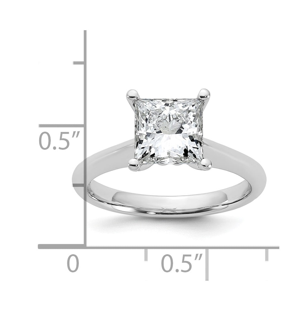 14k Two-Tone Gold 2ct Cert Lab Grown Diamond VS+ F+ Princess 8X Complete Solitaire Ring Size 5 – Elegant Jewelry Gift for Birthday, Anniversary, Engagement, Wedding