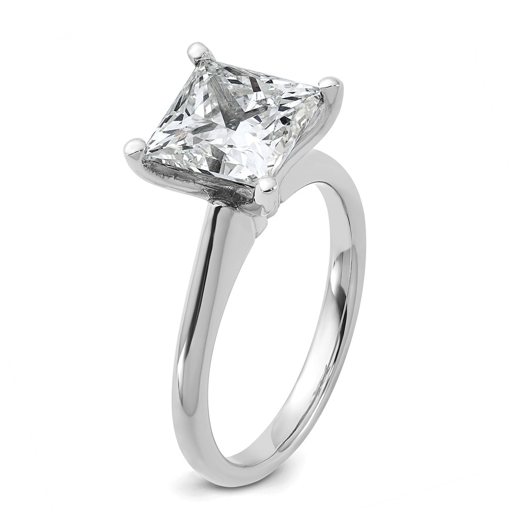 14k Two-Tone Gold 2ct Cert Lab Grown Diamond VS+ F+ Princess 8X Complete Solitaire Ring Size 5 – Elegant Jewelry Gift for Birthday, Anniversary, Engagement, Wedding