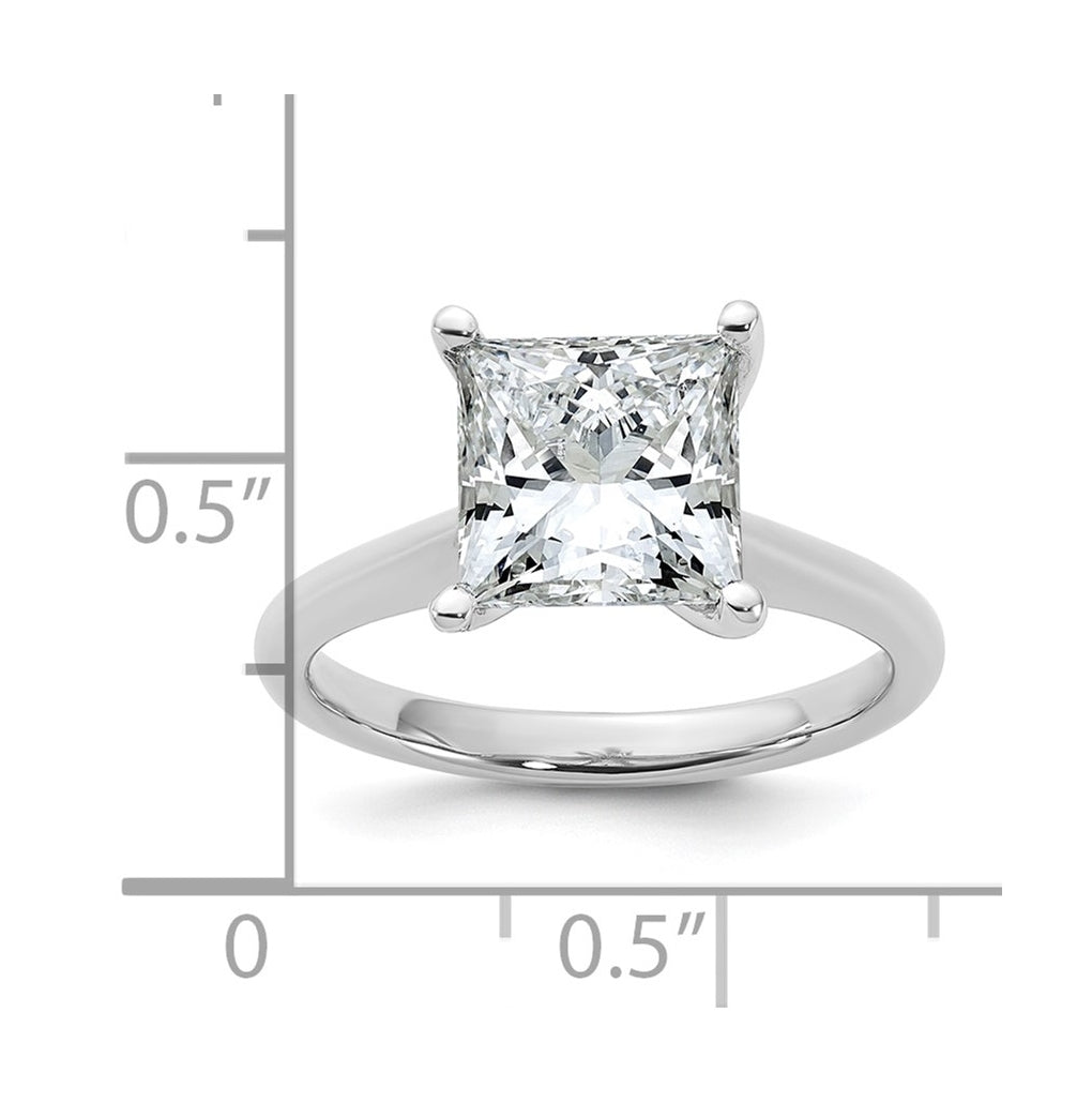 14k Two-Tone Gold 2ct Cert Lab Grown Diamond VS+ F+ Princess 8X Complete Solitaire Ring Size 5 – Elegant Jewelry Gift for Birthday, Anniversary, Engagement, Wedding