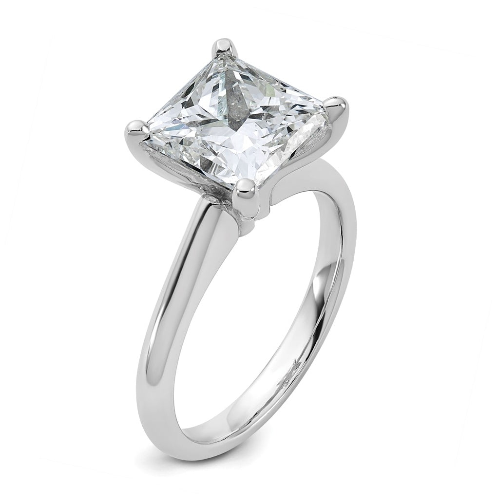 14k Two-Tone Gold 2ct Cert Lab Grown Diamond VS+ F+ Princess 8X Complete Solitaire Ring Size 5 – Elegant Jewelry Gift for Birthday, Anniversary, Engagement, Wedding