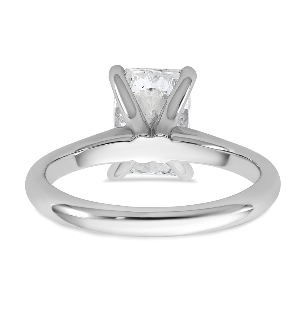14k Two-Tone Gold 2ct Cert Lab Grown Diamond VS+ F+ Radiant 8X Complete Solitaire Ring Size 5 – Elegant Jewelry Gift for Birthday, Anniversary, Engagement, Wedding