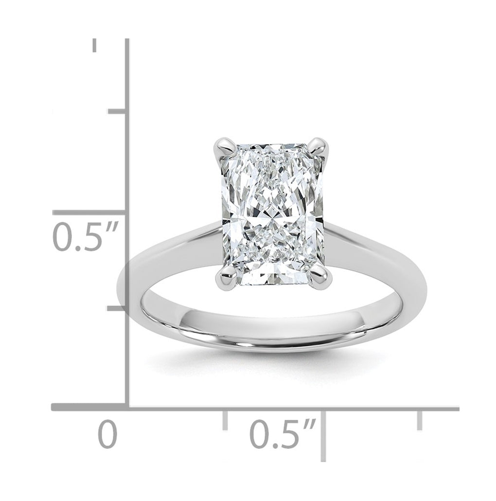 14k Two-Tone Gold 2ct Cert Lab Grown Diamond VS+ F+ Radiant 8X Complete Solitaire Ring Size 5 – Elegant Jewelry Gift for Birthday, Anniversary, Engagement, Wedding