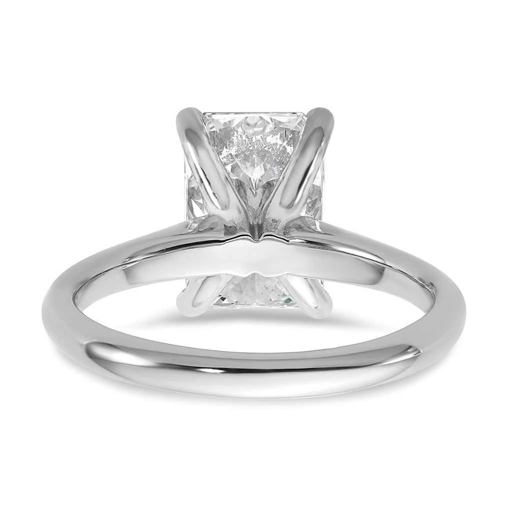 14k Two-Tone Gold 2ct Cert Lab Grown Diamond VS+ F+ Radiant 8X Complete Solitaire Ring Size 5 – Elegant Jewelry Gift for Birthday, Anniversary, Engagement, Wedding