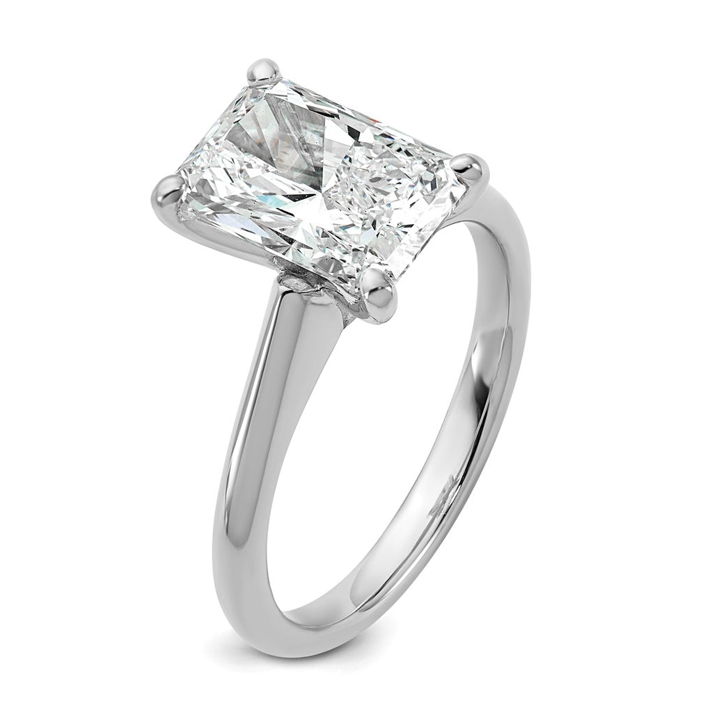 14k Two-Tone Gold 2ct Cert Lab Grown Diamond VS+ F+ Radiant 8X Complete Solitaire Ring Size 5 – Elegant Jewelry Gift for Birthday, Anniversary, Engagement, Wedding