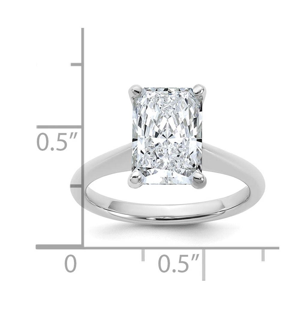 14k Two-Tone Gold 2ct Cert Lab Grown Diamond VS+ F+ Radiant 8X Complete Solitaire Ring Size 5 – Elegant Jewelry Gift for Birthday, Anniversary, Engagement, Wedding