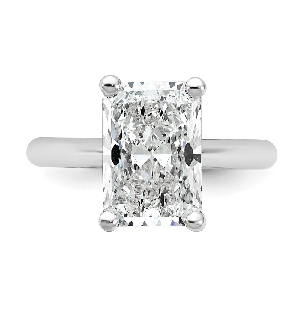 14k Two-Tone Gold 2ct Cert Lab Grown Diamond VS+ F+ Radiant 8X Complete Solitaire Ring Size 5 – Elegant Jewelry Gift for Birthday, Anniversary, Engagement, Wedding