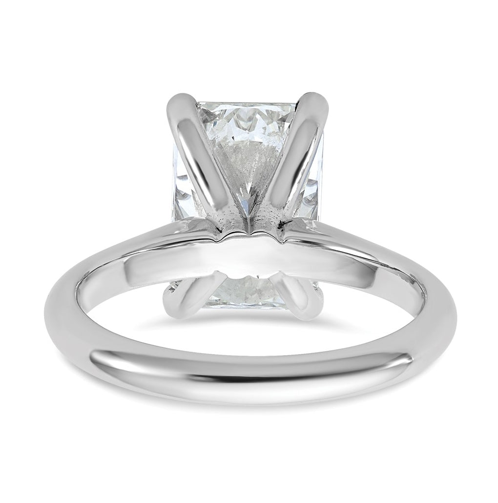 14k Two-Tone Gold 2ct Cert Lab Grown Diamond VS+ F+ Radiant 8X Complete Solitaire Ring Size 5 – Elegant Jewelry Gift for Birthday, Anniversary, Engagement, Wedding