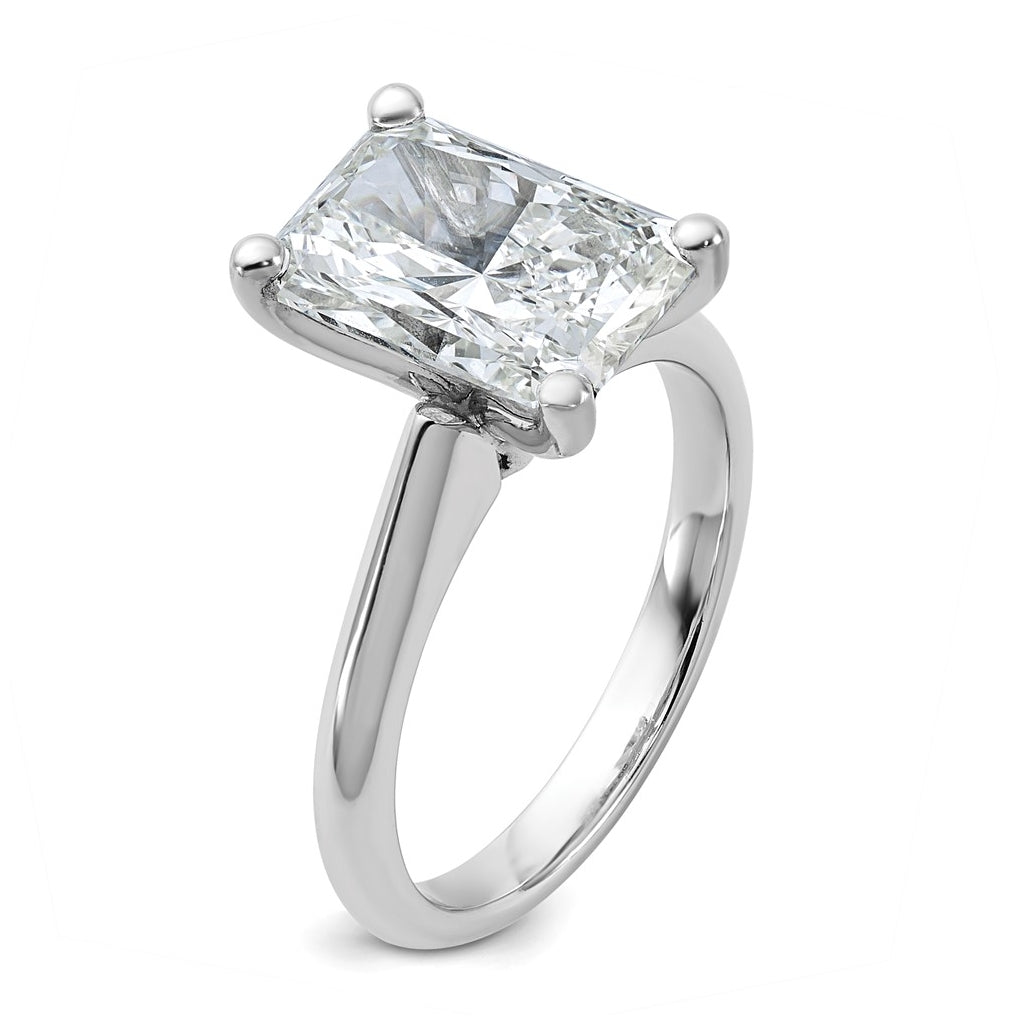 14k Two-Tone Gold 2ct Cert Lab Grown Diamond VS+ F+ Radiant 8X Complete Solitaire Ring Size 5 – Elegant Jewelry Gift for Birthday, Anniversary, Engagement, Wedding