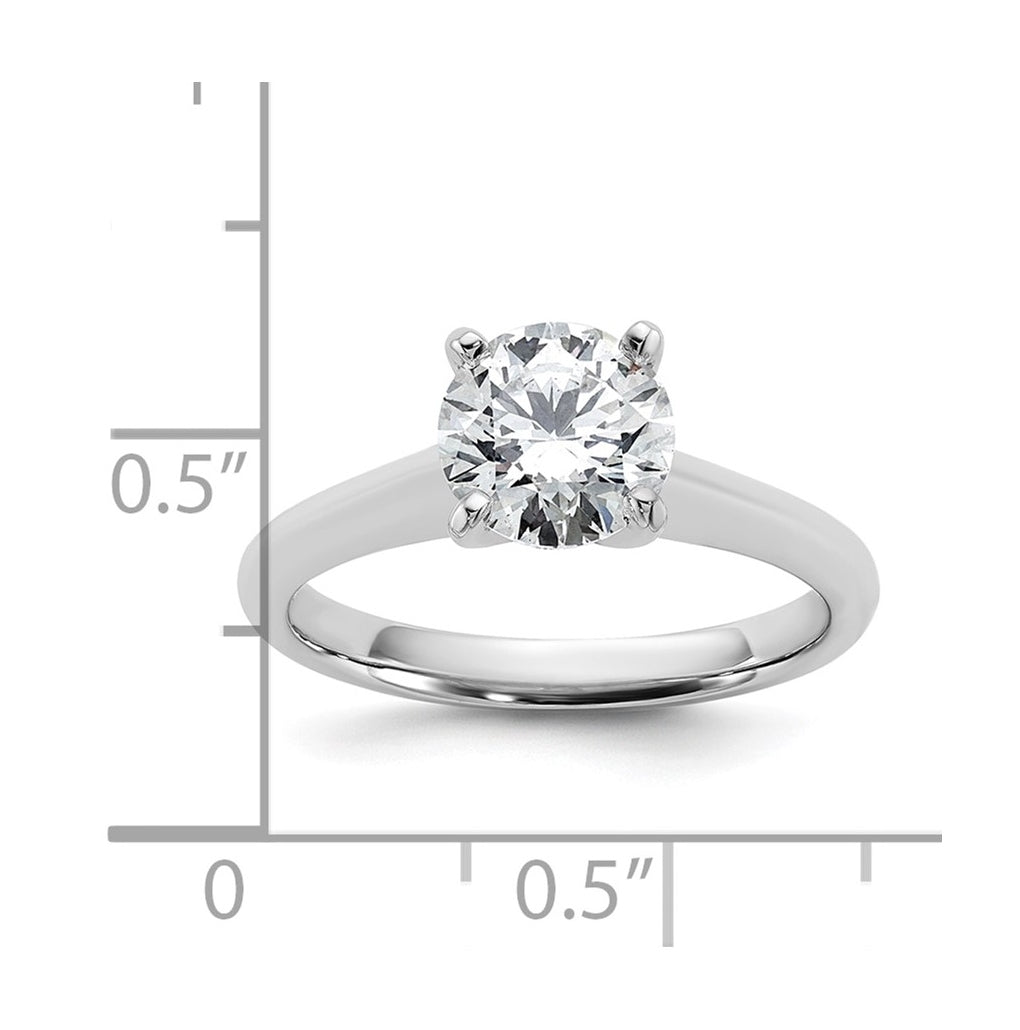 14k Two-Tone Gold 2ct Cert Lab Grown Diamond VS+ F+ Round 8X Complete Solitaire Ring Size 5 – Elegant Jewelry Gift for Birthday, Anniversary, Engagement, Wedding