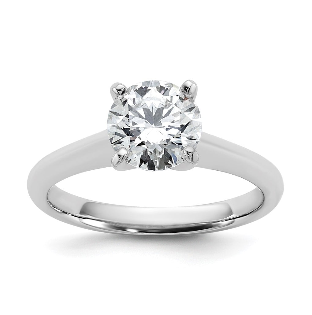 14k Two-Tone Gold 2ct Cert Lab Grown Diamond VS+ F+ Round 8X Complete Solitaire Ring Size 5 – Elegant Jewelry Gift for Birthday, Anniversary, Engagement, Wedding