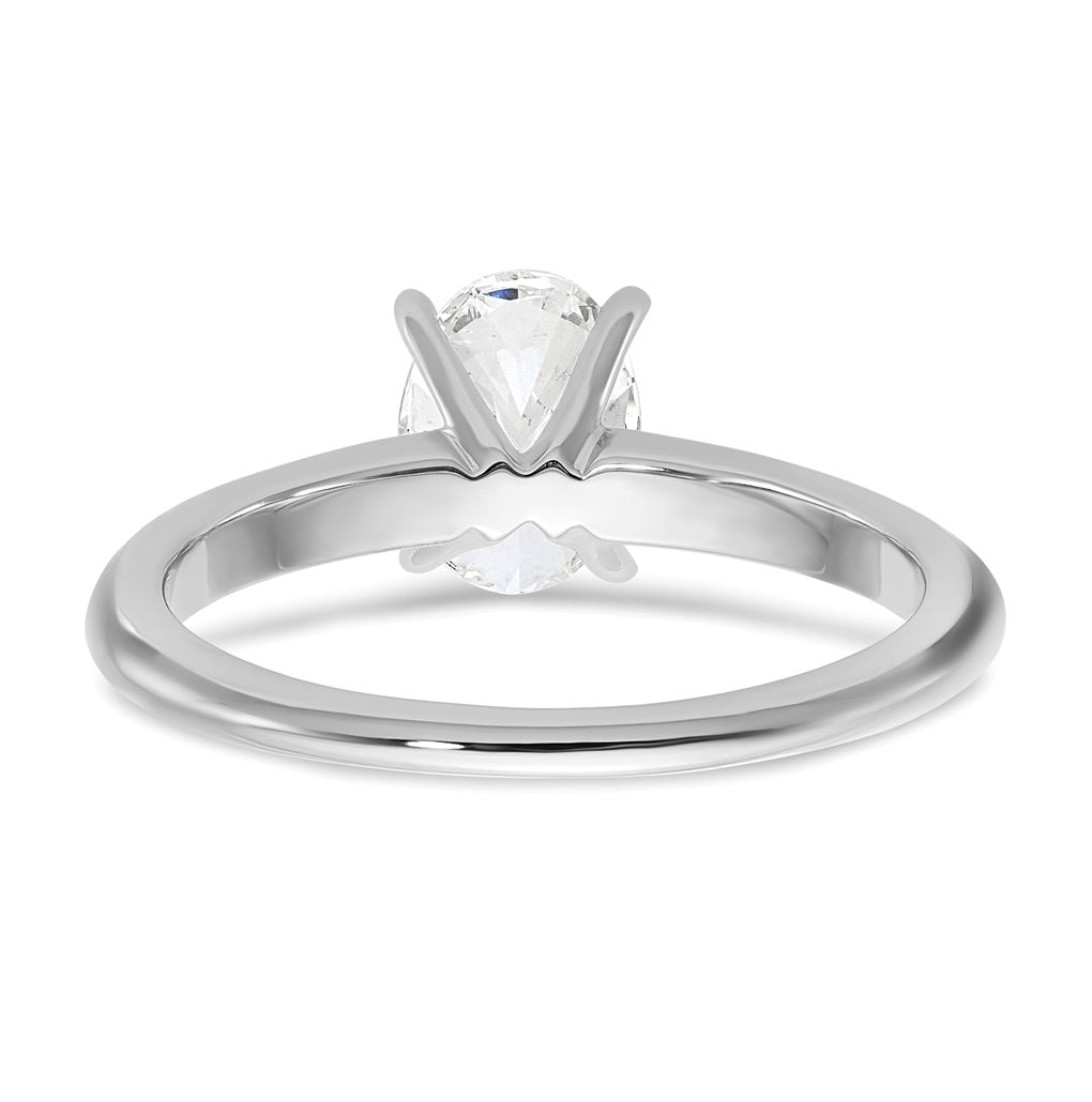 14k Two-Tone Gold 2ct Cert Lab Grown Diamond VS+ F+ Oval 8X Complete Solitaire Ring Size 5 – Elegant Jewelry Gift for Birthday, Anniversary, Engagement, Wedding